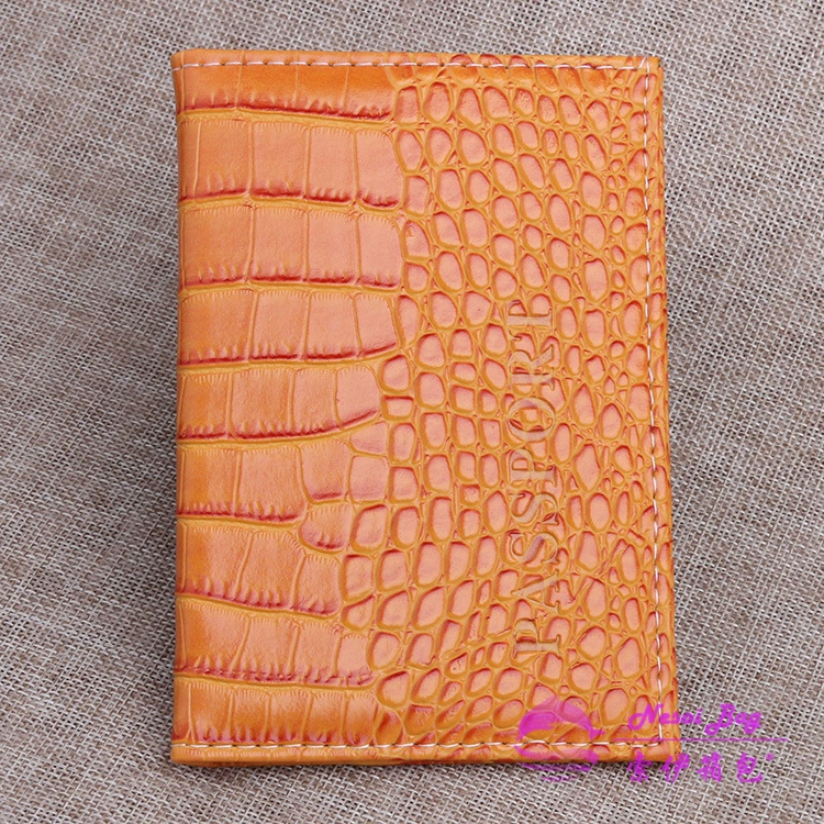 Passport case, polyurethane crocodile print, protective passport cover, 11 colors, 14.2×9.8×0.5 cm