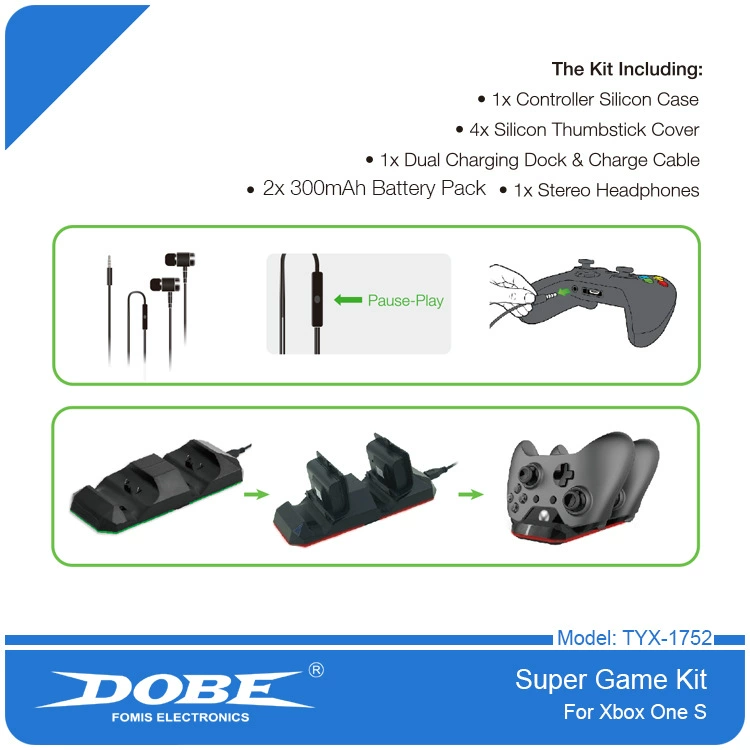 XBOX One двойная зарядка Xbox One X/S комплект игровых батарей чехол силикон TY-1752