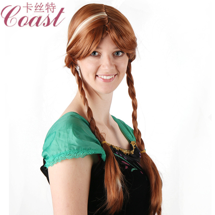 Frozen Anna wig Yiwu anime COS wig stage performance COSPLAY hot selling wig wholesale