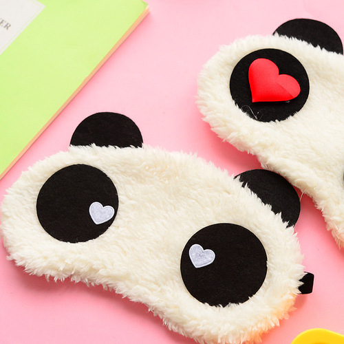 Korean version of cute panda eye mask, plush blackout sleep eye mask, cartoon street stall night market wholesale selling cute device