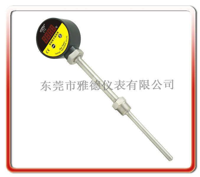 专用压力表厂家80mm径向工程塑壳数显温度计长杆数字双金属温度计