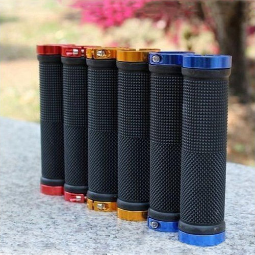Mountain bike bicycle handlebar cover, colorful aluminum alloy double-sided locking handlebar cover, non-slip rubber handlebar cover