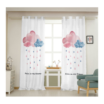 新款儿童窗帘办公室窗帘客厅卧室成品遮光布数码印花窗帘一件代发|ms