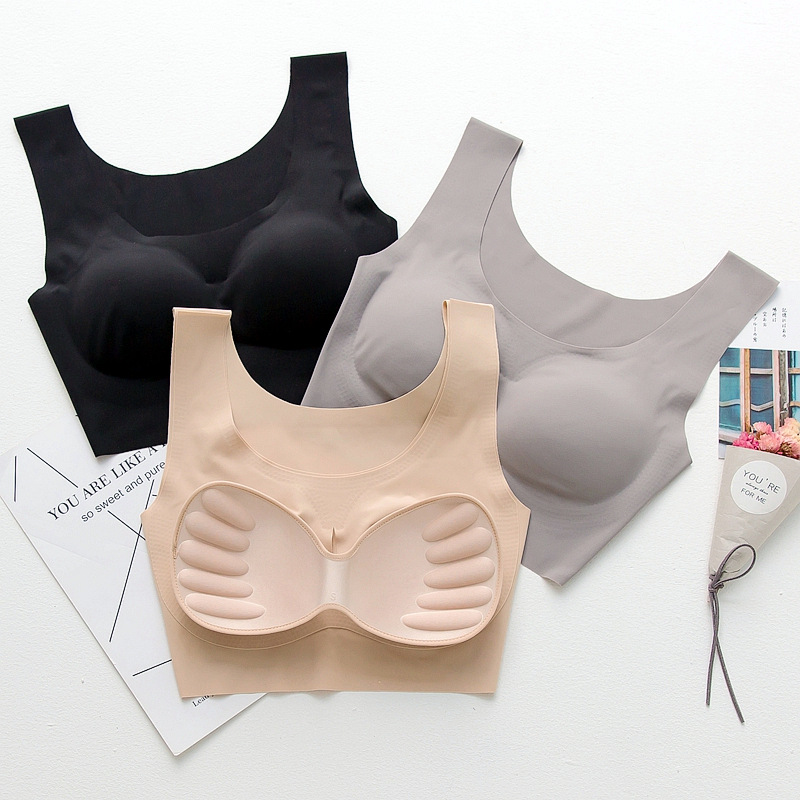 summer Thin section Single chip No trace lady Underwear Wireless sleep Bra Borneol Bras Removable chest pad