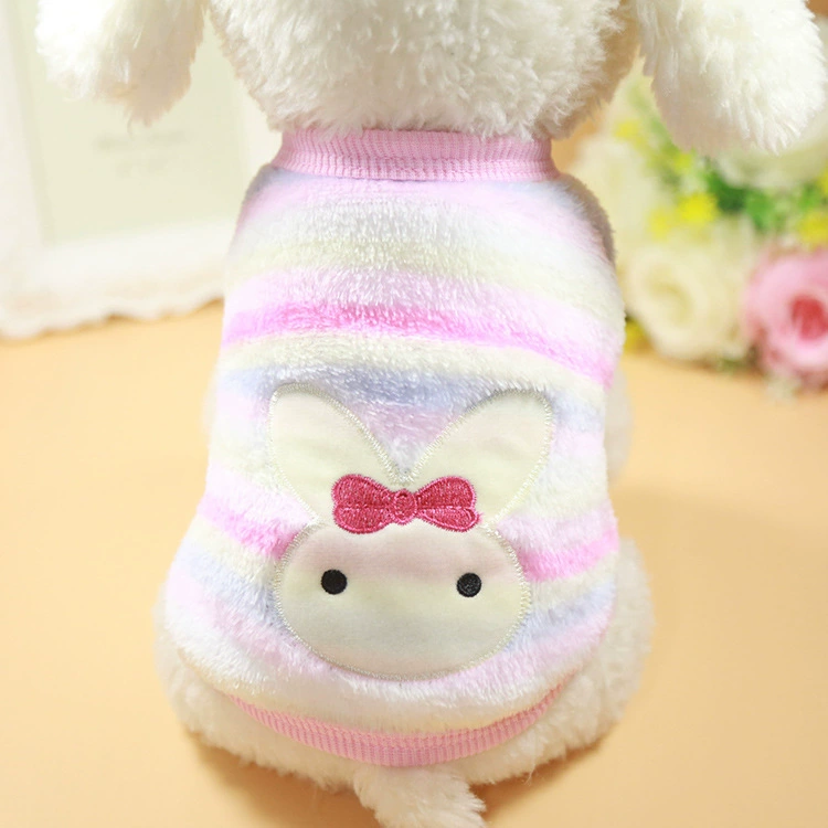 Flannel Cartoon Pet Sweater, Warm Plush Hairpin Design, Multi-Size (XXS–XL)