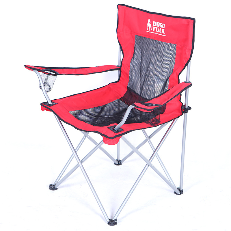 牛津布钢管折叠椅 户外沙滩椅休闲野营扶手椅广告赠品椅定制