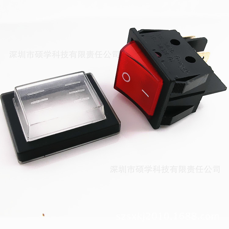 环保 防水船型开关三档25*30.5mm六脚带灯电源开关 出口认证齐全
