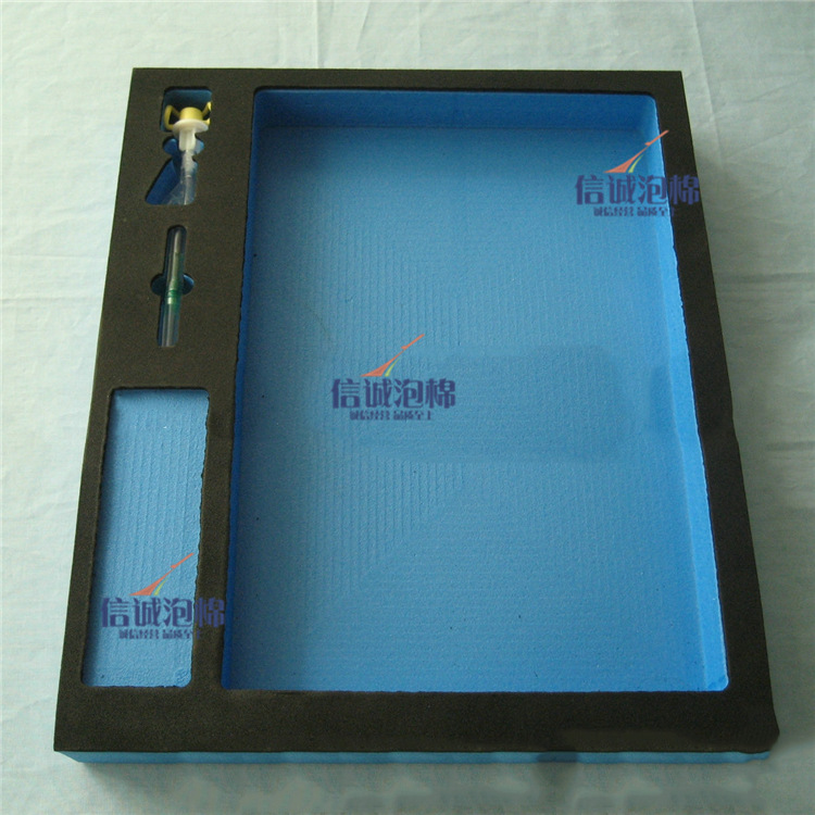 蓝色+黑色eva内衬 双色eva雕刻成型内托