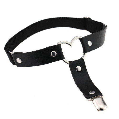 European and American Harajuku punk street shooting nightclub sexy and interesting heart-shaped peach heart-shaped hollow garter belt garter clip thigh ring