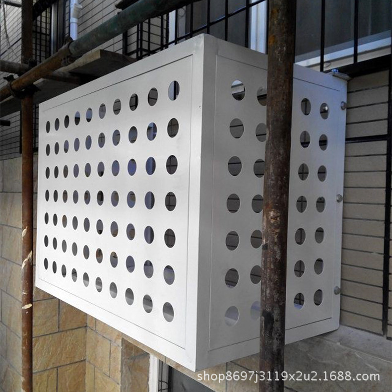 外墙小区美化铝合金空调罩 雕花镂空图案空调罩定制