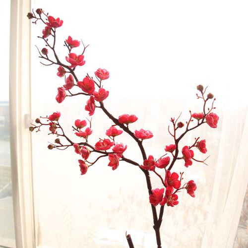 Classical artificial flowers Chinese pastoral plum blossom peach blossom manufacturer home decoration wedding flower wall artificial flowers MW36888