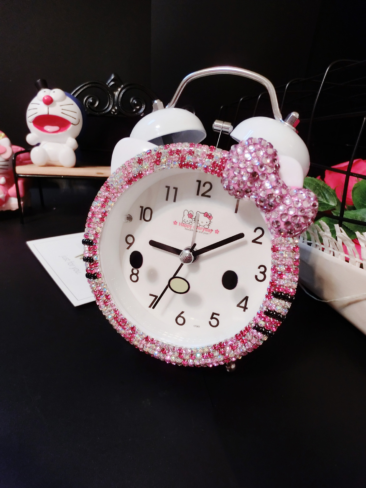 kt cat cartoon diamond alarm clock