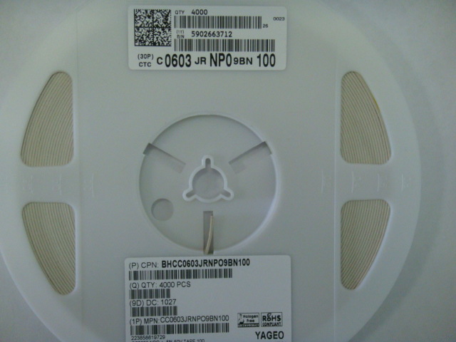 C0603JRNP09BN100 0603 100J 50V 国巨贴片电容 原装现货