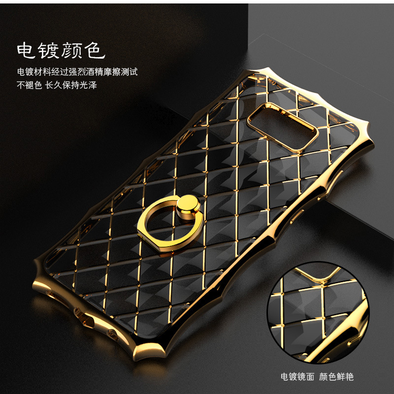 SIMON Crown Luxury Royal Electroplating Soft TPU Streamline Protection Case Cover with 360° Rotating Anti-drop Finger Ring Grip Holder for Samsung Galaxy S8 Plus & Galaxy S8