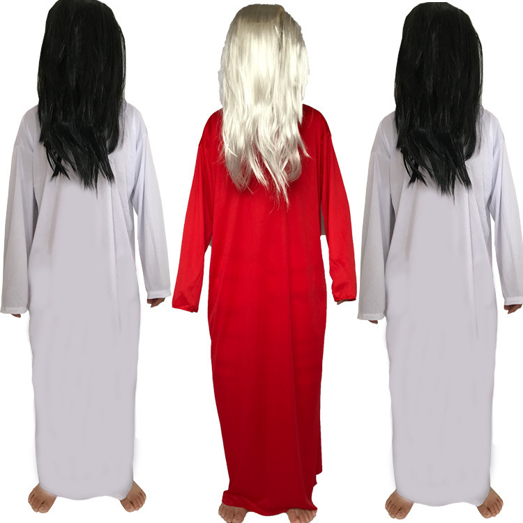Halloween performance costume cosplay chastity girl ghost costume haunted house ghost festival dress up costume red White