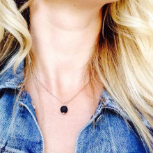 外贸跨境新品 圆形火山石圆珠项链 女士短款锁骨项链