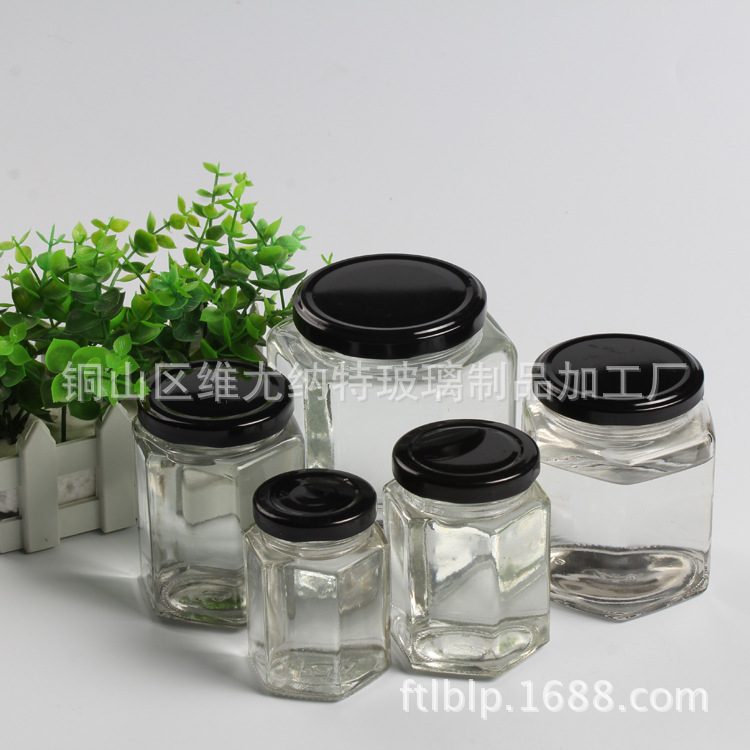 Custom manufacturer 280ml Glass Six corrugated glass bottles Glass packing bottle Honey bottles Customizable