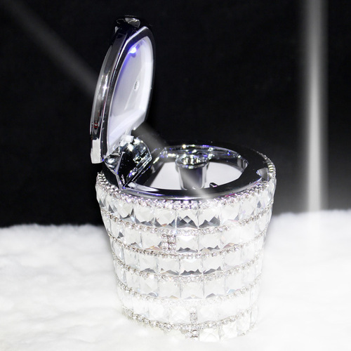 Diamond ashtray 4S shop supplies car interior decoration car ashtray diamond LED ashtray with light