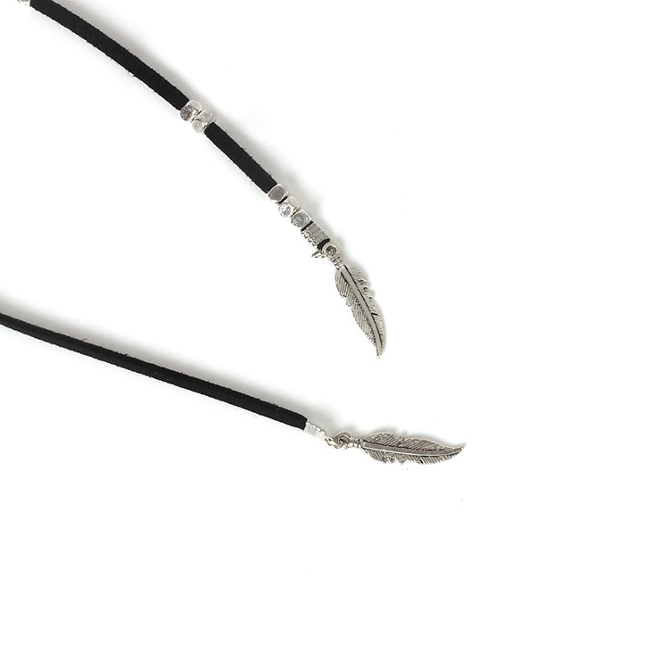 30g Weight Necklace Classification Wedding, Travel Occasion Lock Pattern Women'S Gender Black Color Punk Style Exaggerated Multilayer Leaf Pendant Bandage Bohemian Style Retro Coin Neckband 4