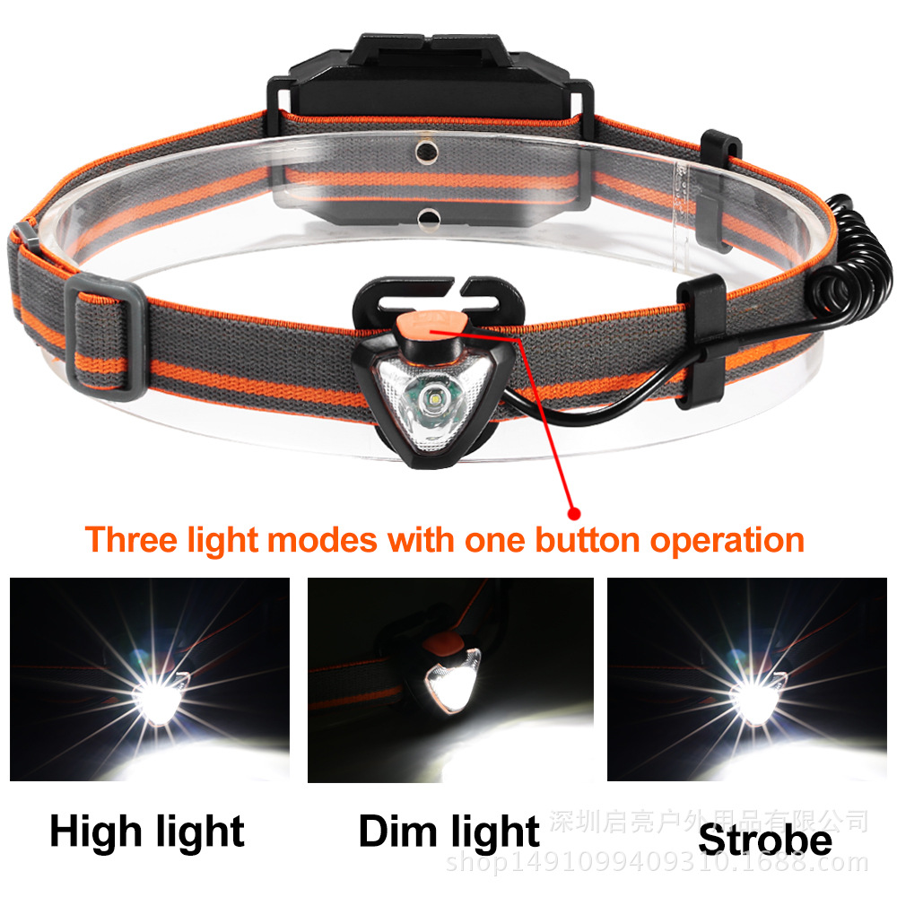新款头灯强光AAA电池夜钓头灯3W防蚊头灯户外夜钓探险