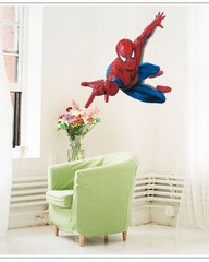 【AY1937】新款蜘蛛俠兒童卡通動漫牆貼 兒童房幼兒園裝飾PVC畫