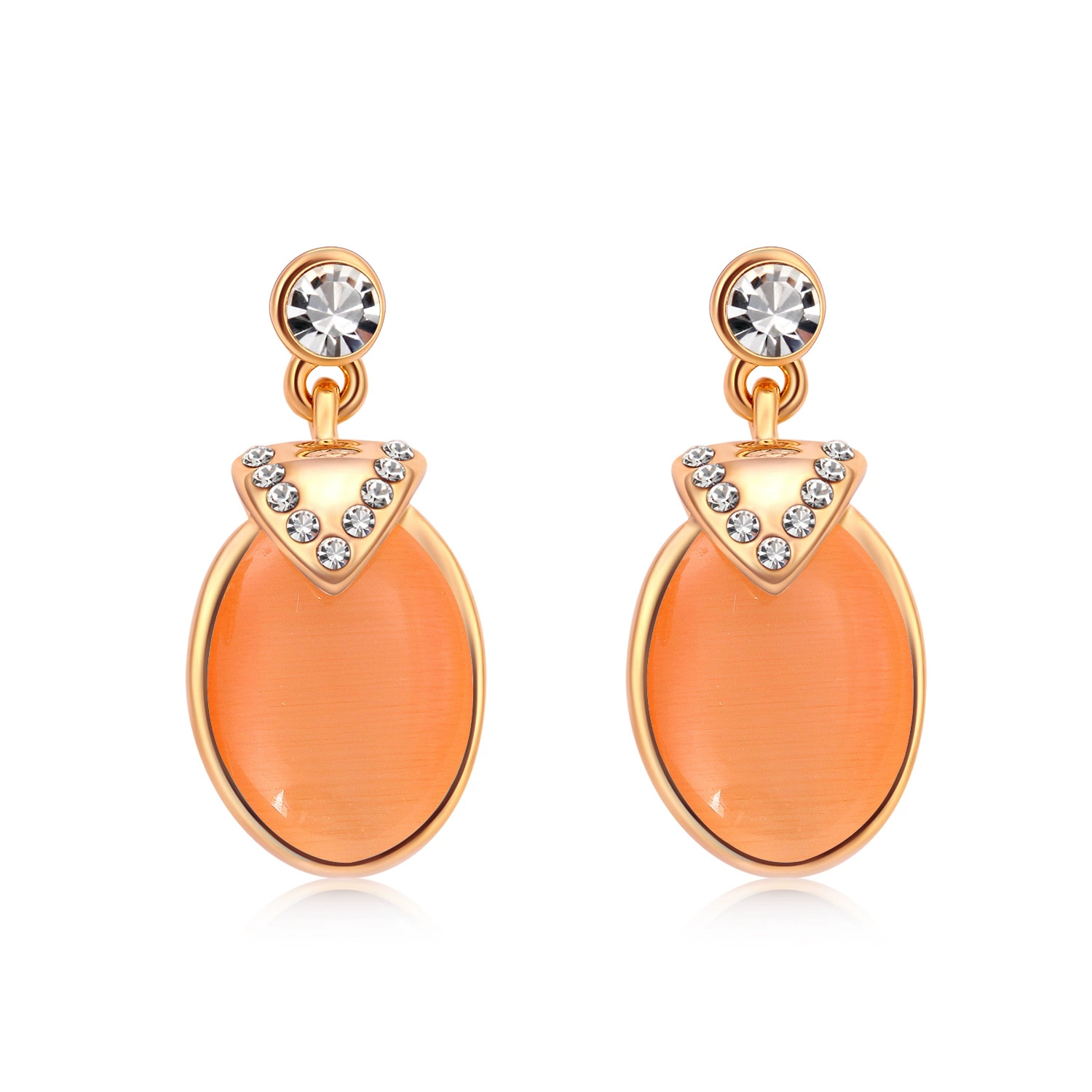 Triangle, high-end earrings, accessory, cat's eye, wholesale