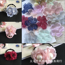 diy飾品  韓版流行材料  雙層雪紗定型花片 超仙的花瓣
