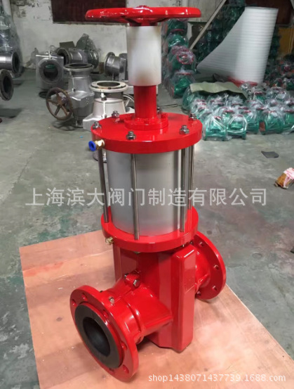 气动常开管夹阀 G641X-10L 气动带手动管夹阀 气动衬胶管夹阀