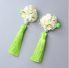 Children's decorations, Chinese hair accessory, silk festive cheongsam with tassels, hairgrip