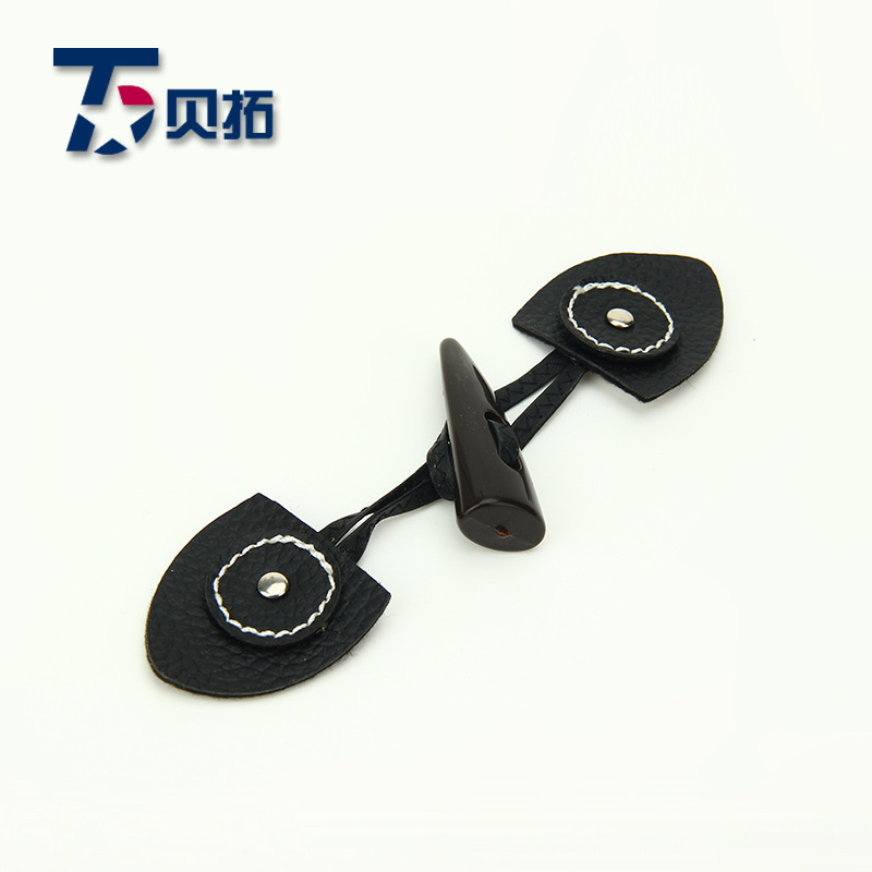 热销服装辅料外套牛角扣 韩版大衣时装纽扣 皮革树脂牛角对扣