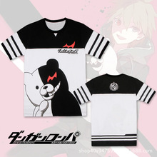 弹丸论破黑白熊动漫短袖T恤 弹丸轮舞二次元周边宽松圆领衣服男女