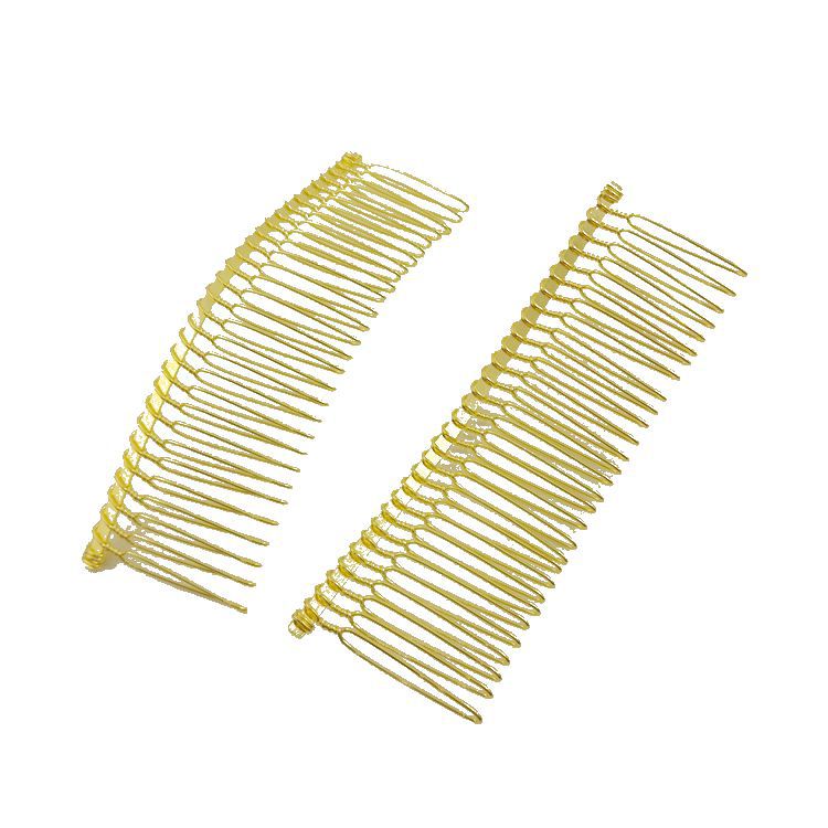30齿铁发梳铁扭插梳批发定做 11.5*3.8cm铁丝手工diy金属电镀梳子