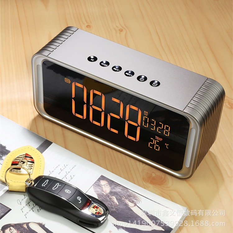 MUSKY DY33大屏时钟智能家用无线蓝牙音箱电脑插卡HIFI低音炮音响