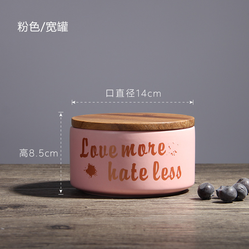 Nórdico creativo hogar cerámica sellado tarro café té almacenamiento tarro con tapa decoración al por mayor