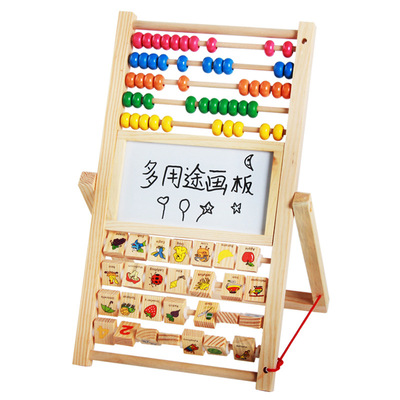 mom Multipurpose study Drawing board blackboard Abacus Rack Aircraft flap children wooden  Educational toys