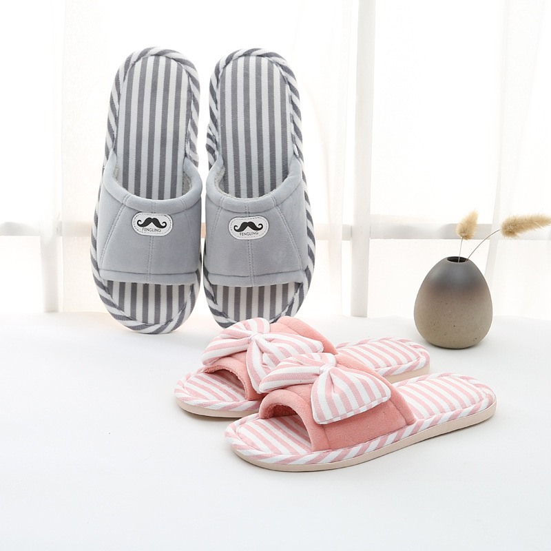 2018春秋蝴蝶結開口拖鞋 情侶男女居家防滑室內地板涼拖鞋批發