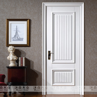 Foshan South China Sea Mu Sen Wood company 100% Pure wooden door indoor suit Original wood door direct deal