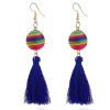 Long multicoloured earrings, European style, boho style