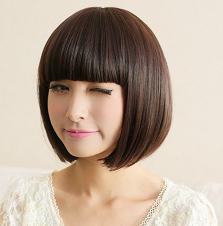 New product promotion BOBO head wig ladies fashion temperament long neat bangs short hair explosion special price