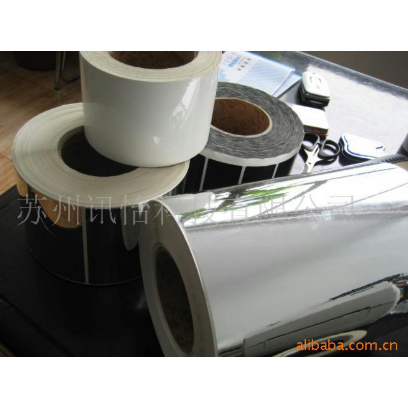 苏州厂家直销avery dennison亮银PET标亮银龙PET不干胶铭牌标签厂