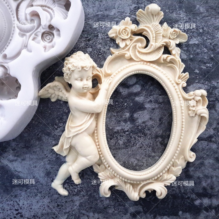 Fondant molde de silicona Ángel gran marco pastel chocolate herramientas para hornear fábrica directa al por mayor
