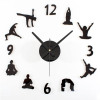 Factory wholesale creative acrylic hanging clock clock yoga wall clock cartoon mute quartzhiying bell living room study hanging clock