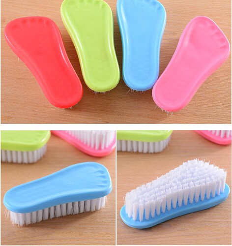Daily cleaning creative foot plastic color laundry brush bristle brush shoe cleaning brush small board brush Yiwu wholesale
