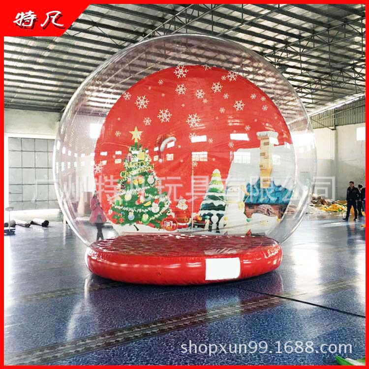 工厂批发雪花球，圣诞节 PVC水晶球透明泡泡帐篷屋 3米充气雪球