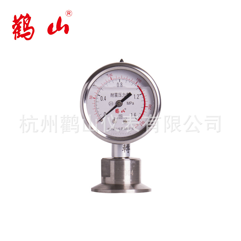 YN63BF/NL  耐震隔膜压力表 GMP级隔膜表  卫生型隔膜压力表