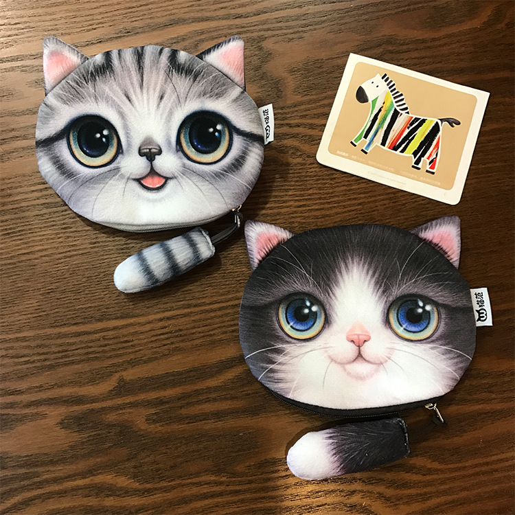 18g Weight Zipper Closure Type Coin Purse Bags Type Casual, Daily Occasion Plush Material Animal, Cartoon Pattern All Seasons Season Kid'S, Unisex Gender Casual, Cute Style Round Shape Kid'S Unisex Animal Cartoon Plush Zipper Coin Purses 8