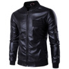 European Code Hitz Mens Carrie leather collar high-end leather oversized embroidery locomotive