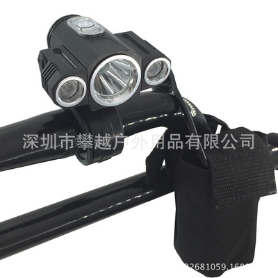 跨境专供新款车灯自行车灯前灯山地车LED充电T6套装 180°旋转