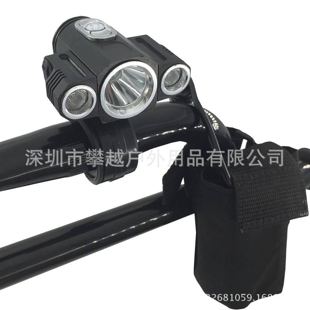 跨境专供新款车灯自行车灯前灯山地车LED充电T6套装 180°旋转