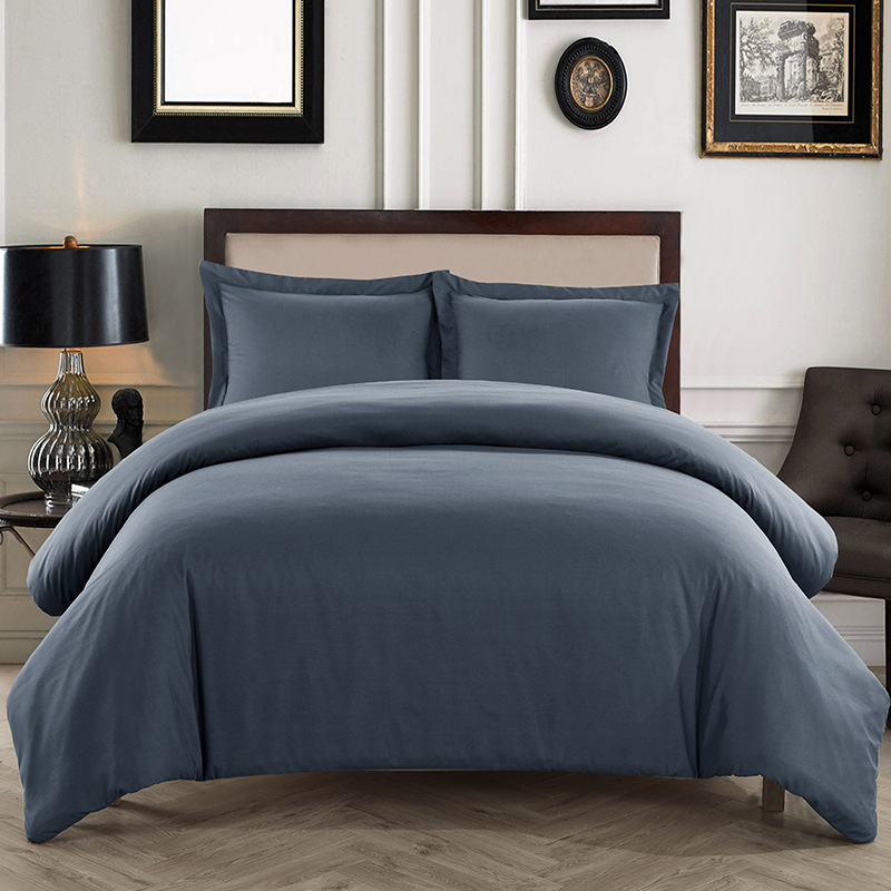 New Simple Solid Home Textile Set Plain Matte Quilt Set Three Piece Hot